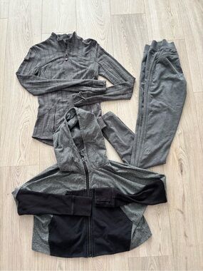 Lululemon Size 4-6 athletica Gray Active Jogger Pants & Jackets Set